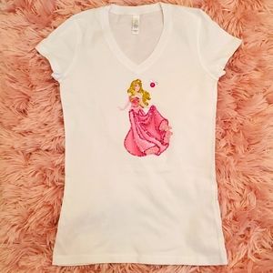 HANDMADE WOMENS PRINCESS AURORA TEE Size S/M (RUNS BIG)